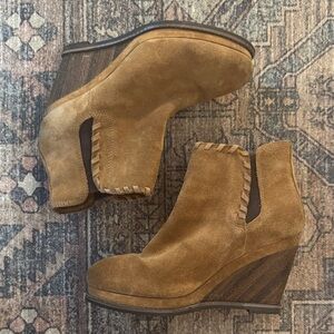 Ariat Tan Suede Wedge Boots